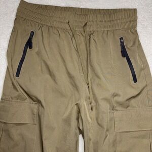 Libin Women's Cargo joggers Medium Tan Zipper Pockets Drawstring Quick Dry Pants